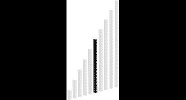Adam Hall 61535B12 Rackrail, zwart geperforeerde gaten, 12HE - Profiel