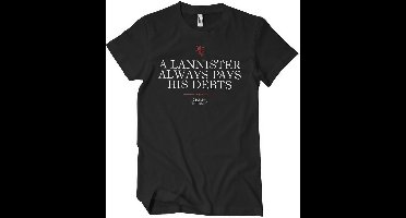 Game of Thrones T-Shirt A Lannister Always Pays His Debts T-Shirt WB-1-GOT006-H84-2 Black-L