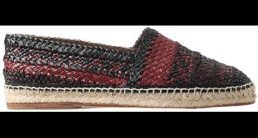 Woven Leather Espadrilles Slipon - Black Loafers
