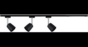 URail Railspot Cover Startersset GU10 max. 10W dimbaar 230V Zwart mat, Chroom