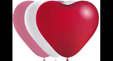 Daily Style – Ballon – Hart Rood-Wit-Roze – 10 stuks – Feestdecoratie