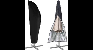 Parasolhoes voor Zweefparasol & Staande Parasol - Waterbestendig & Anti-UV - 210D Oxford Stof - Duurzaam & Milieuvriendelijk - Inclusief Opberghoes 265x70x50cm - Zwart