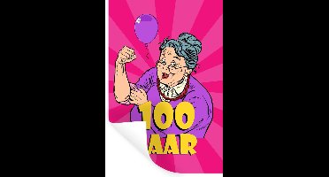 Muurstickers - Sticker Folie - Verjaardag - Jubileum cadeau - 100 Jaar - 20x30 cm - Plakfolie - Muurstickers Kinderkamer - Zelfklevend Behang - Zelfklevend behangpapier - Stickerfolie