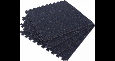 Gorilla Sports Vloermatten Rubber - Beschermingsmatten - 4 matten + 8 eindstukken - Puzzel mat - Puzzel mat - Wit