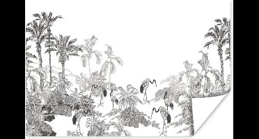 Poster Jungle - Vogels - Zwart - Wit - 30x20 cm