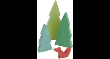 Tender Leaf Toys Speelgoed Dennenbomen En Vos 23 Cm Hout