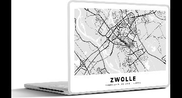 Laptop sticker - 14 inch - Kaart - Zwolle - Nederland - 32x5x23x5cm - Laptopstickers - Laptop skin - Cover