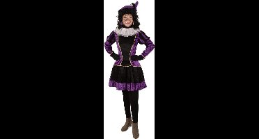 Piet Kostuum | Piet Jurkje Met Petticoat Paars Vrouw | Extra Small | Carnaval kostuum | Verkleedkleding