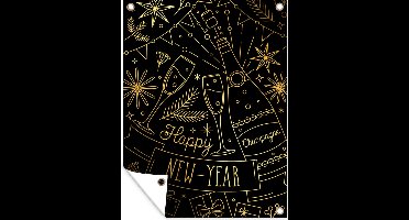 Tuin decoratie Feest - Nieuwjaar - Patroon - 30x40 cm - Tuindoek