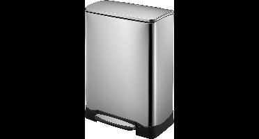 EKO - Neo-Cube recycling pedaalemmer 28+18 liter - Stainless Steel - mat RVS - Prullenbak