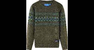 vidaXL - Kindertrui - gebreid - 104 - kakikleurig