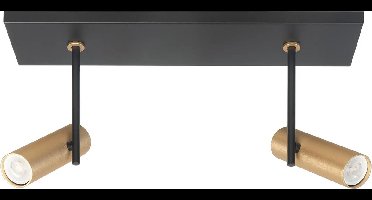 Spot Trend 2 lichts L 40 cm incl mini GU10 zwart goud