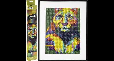 Craft Sensations Kleurrijke Panter Diamond Painting | 40 X 50 CM | Diamond Painting volwassenen | Ronde steentjes