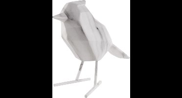 Present Time Ornament Bird - Marmerprint Wit - 9x24x18,5cm - Modern