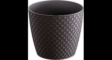 Prosperplast Plantenpot - antraciet - kunststof - D15,7 x H13,8 cm - bloempot voor binnen en buiten