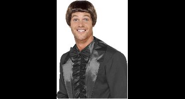 Smiffys Verkleed pruik - jaren 90 - bruin - kort haar - heren - Carnaval - herenpruik - 90s