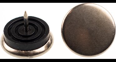 Verlofix Glijnagel Diam. 25mm Staal Rubber Zilvergrijs 4stuks