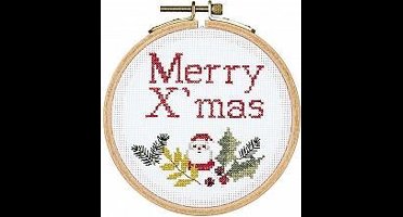 Borduurpakket merry christmas incl borduurring van Rico