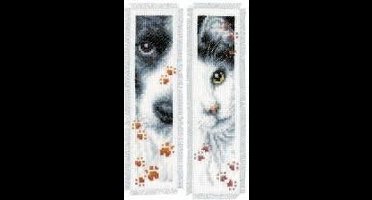 Vervaco - Bladwijzer kit - Dierenpootjes set van 2 - PN-0155651 - Borduren - Borduurpakket - Borduurpakket volwassenen - Borduurpakket kind