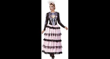 Smiffys Kostuum -L- Deluxe Day Of The Dead Senorita Zwart/Roze
