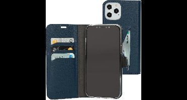 Mobiparts hoesje geschikt voor Apple iPhone 12 Pro Max - Wallet/Boekhoesje - Eco Leer - Magneet Sluiting - Opberg vakken - Blauw