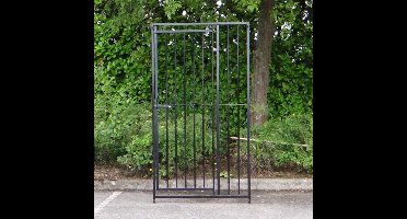 Kennelpaneel zwart met deur 100x184cm