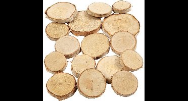 Houtmix, d 25-45 mm, dikte 7 mm, ca. 140 stuk, 600 gr/ 1 doos