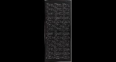 Stickers Zwart - Menu Stickers - Zelfklevende Kaarten Stickervellen - DIY Tafeldecoratie & Scrapbooking - 10x23 cm