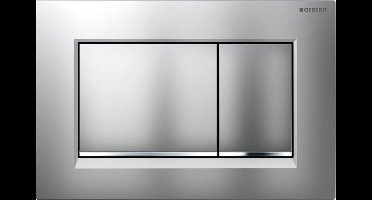Geberit Sigma30 bedieningplaat, 2-toets spoeling frontbediening voor toilet 24.6x16.4cm mat chroom