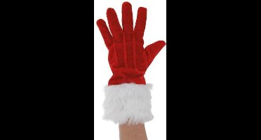 Witbaard Kersthandschoenen - Unisex polyester rood/wit - Maat M