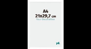 Your Decoration - Fotolijst A4 21x 29,7 cm - Kunststof - Wit Hoogglans - Bordeaux