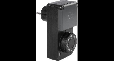 Q-Link tijdklok - met countdown - lichtsensor - analoog - IP44 - zwart