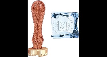 EGoods - IJsblokjes Stempel met Verwijderbaar Messing Hoofd en Houten Handvat - Vintage Design voor Cocktails, Whisky en DIY Crafting