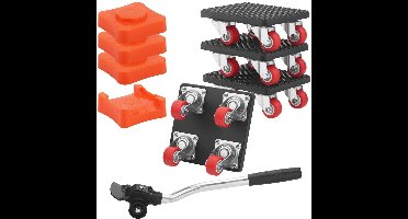 Meubeltransportset met 4 Rollers en Lastenlifter - 360° Draaibare Wielen - 500 kg Draagvermogen