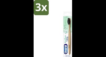 Oral-B - Tandenborstel - Bamboe - Houtskool - 1 Tandenborstel - Bulkverpakking - 3 stuks