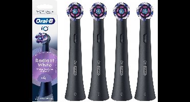 Oral-B iO Radiant Black - Opzetborstels - 4 stuks - Origineel - Voor alle iO Series - 100% plaakverwijdering