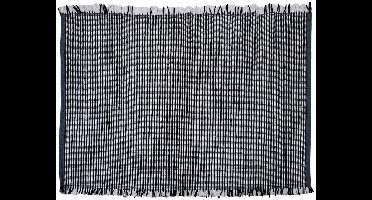 VILDE - Rechthoekig Vloerkleed - 180x120 cm - Handgemaakt - Zwart en Wit