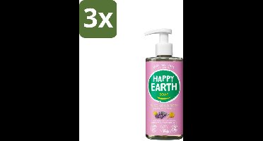 3 x Happy Earth – Handzeep – 100% Natuurlijk Lavender Ylang – 300 ml - Handzeep - Natuurlijke Handzeep - Vegan Handzeep - Lavendel Handzeep - Ylang Handzeep