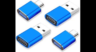 USB C naar USB Adapter 4-Pack - Snelle Gegevensoverdracht en Opladen voor Smartphones, Tablets en Laptops