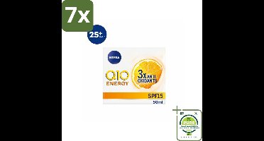 7 x NIVEA - Q10 Energie Dagcrème - Anti-Rimpel Crème - Normale & vermoeide huid - SPF 15 - Met Vitamine C & Q10 - 50 ml - Grootverpakking - Nivea Q10 - Anti-rimpel Crème - Dagcrème - Vitamine C - Q10