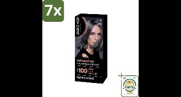 7 x SYOSS - Coloration 4-15 Dusty Chrome - Haarverf - Grijsdekking - Vermindert Haarbreuk - Grootverpakking - Haarverf - Permanent Haarkleuring - Grijsdekking - Keratine - Haarverf 4-15