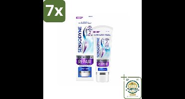 7 x Sensodyne - Tandpasta - Clinical Repair - Active White - Tandglazuur Herstellen - 75 ml - Grootverpakking - Gevoelige Tanden - Tandpasta - Whitening - Tandglazuur Herstellen - Novamin