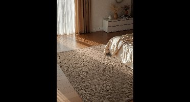 Villeroy & Boch Wollen vloerkleed Scala Blocks - Taupe - Natuurlijk Tapijt - Laagpolig - 120x170 cm