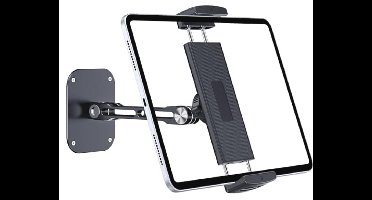 Aluminium Vouwbare Wandhouder voor Tablets met 360° Draaibare Basis voor iPad en Galaxy Tab