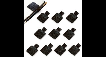 10 Pack Pen Loop - Zelfklevende Houder - Ring - Stiftschlaufe Zwart - Elastische Rechthoekige Lussen Voor Notebooks - Agenda's - Kalenders - Tablets