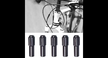 5x Inline Fiets Kabelspanner Stelbouten - Universele Fietsrem Kabelregelaars Zwart