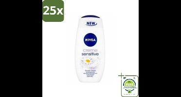 25 x Nivea - Crème Sensitive - Douchecrème - 250 ml - Grootverpakking - Douchecrème - Gevoelige Huid - NIVEA Crème Sensitive - Zeepvrije Douche - Kamille Extract