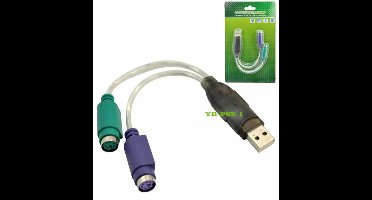 Microconnect USB-kabels USB A - 2 PS/2, 0.3m
