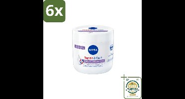 NIVEA - Bodycrème - Herstel & Verzorging Gevoelig - Met 10% Glycerine & Panthenol - Voor gevoelige & jeukerige huid - 400 ml - Voordeelverpakking - 6 stuks - Droge huid - Jeukende huid