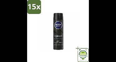 15 x NIVEA MEN – Deodorant spray – Deep – 150 ml - Grootverpakking - Anti-transpirant Spray - Zweetgeur - Droge Huid - 48 Uur Bescherming - Black Carbon